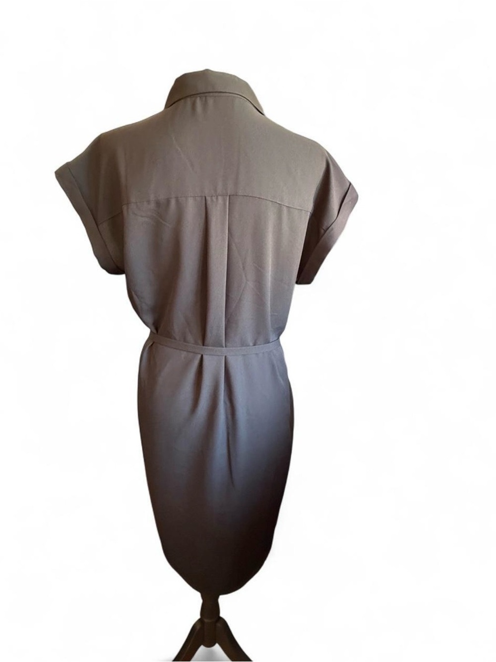 Express Charcoal Gray Utility Belted Shirt Dress M - Picture 4 of 9